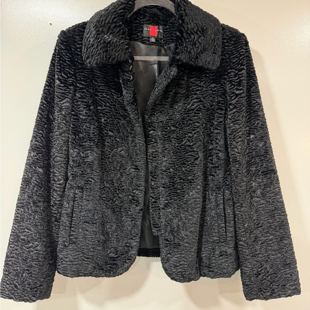 Gallery Charcoal Textured Teddy Jacket